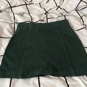 Green denim skirt